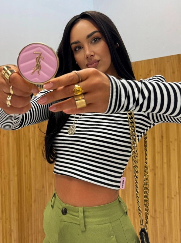 top w paski la milla czarny sabado shop